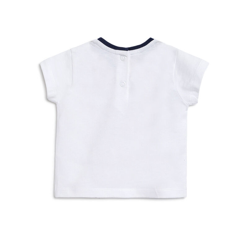 Girls White Printed 2 Pc Set T-shirt with Short Trouser image number 1